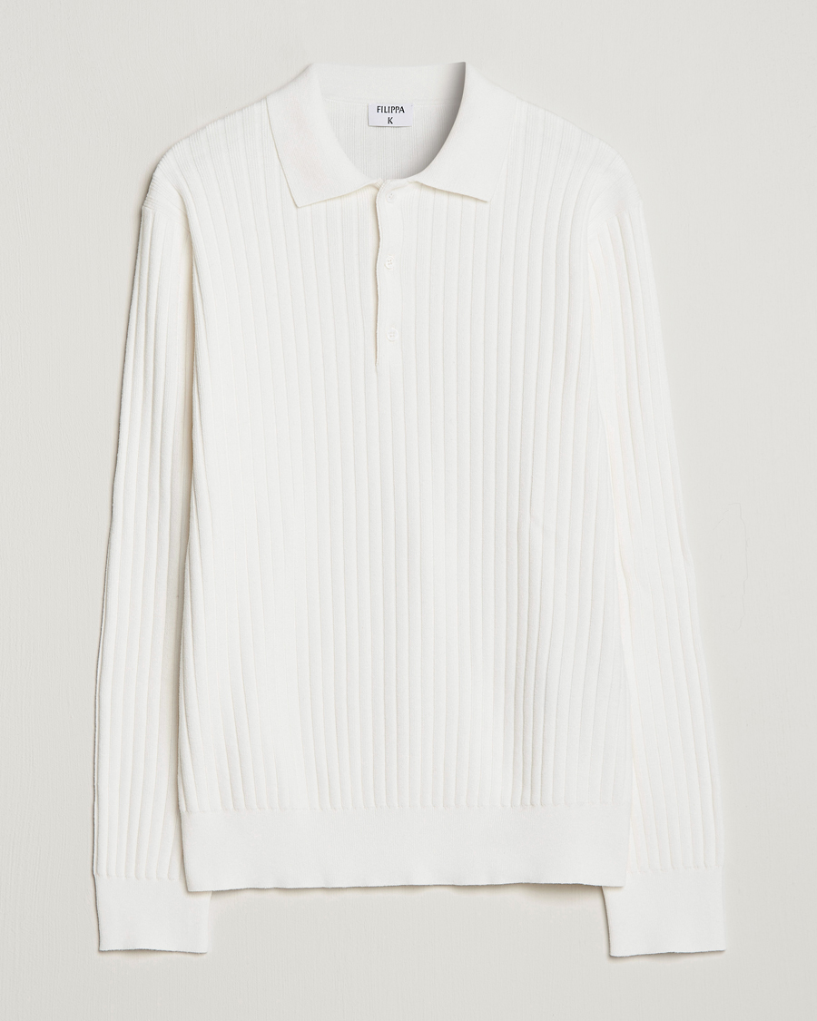 Herre | Gensere | Filippa K | Knitted Polo Shirt White