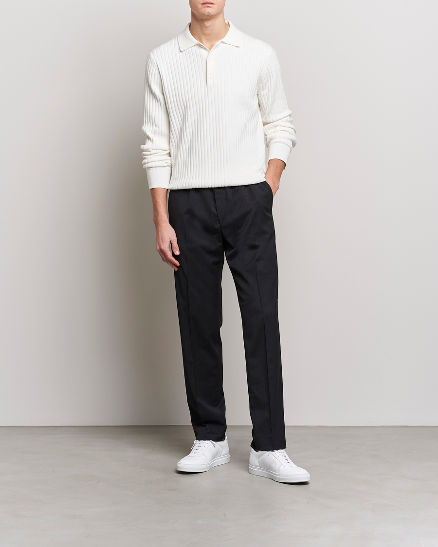 Herre | Gensere | Filippa K | Knitted Polo Shirt White