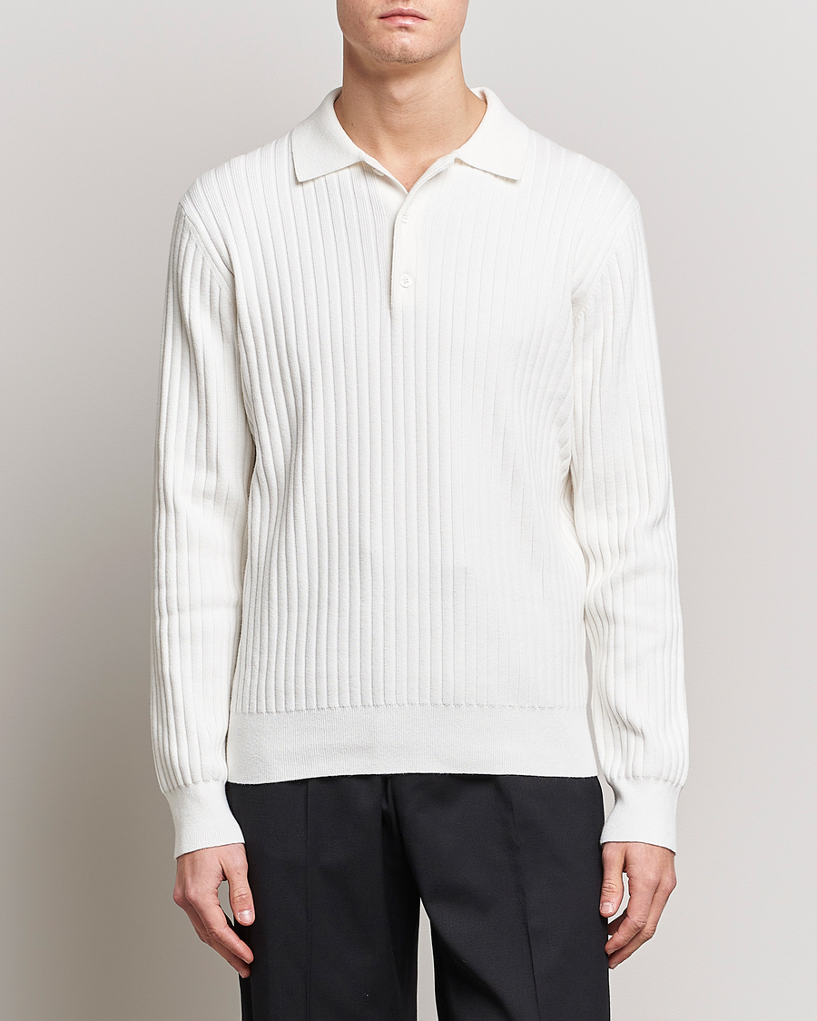 Herre | Gensere | Filippa K | Knitted Polo Shirt White