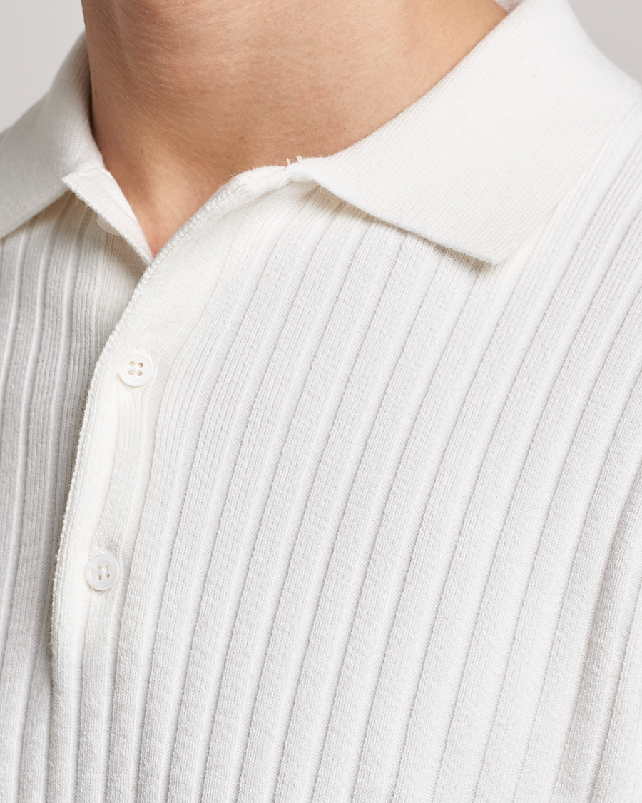 Herre | Gensere | Filippa K | Knitted Polo Shirt White