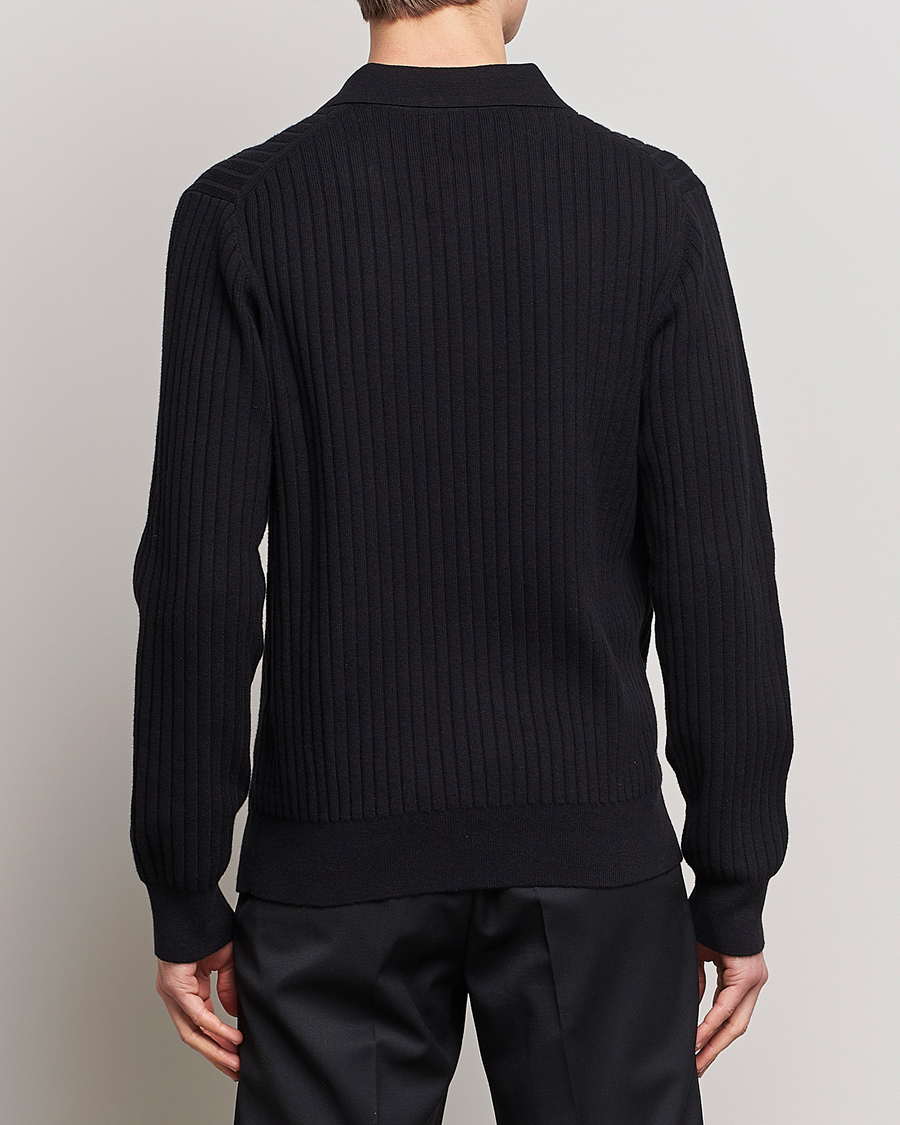 Herre | Gensere | Filippa K | Knitted Polo Shirt Black