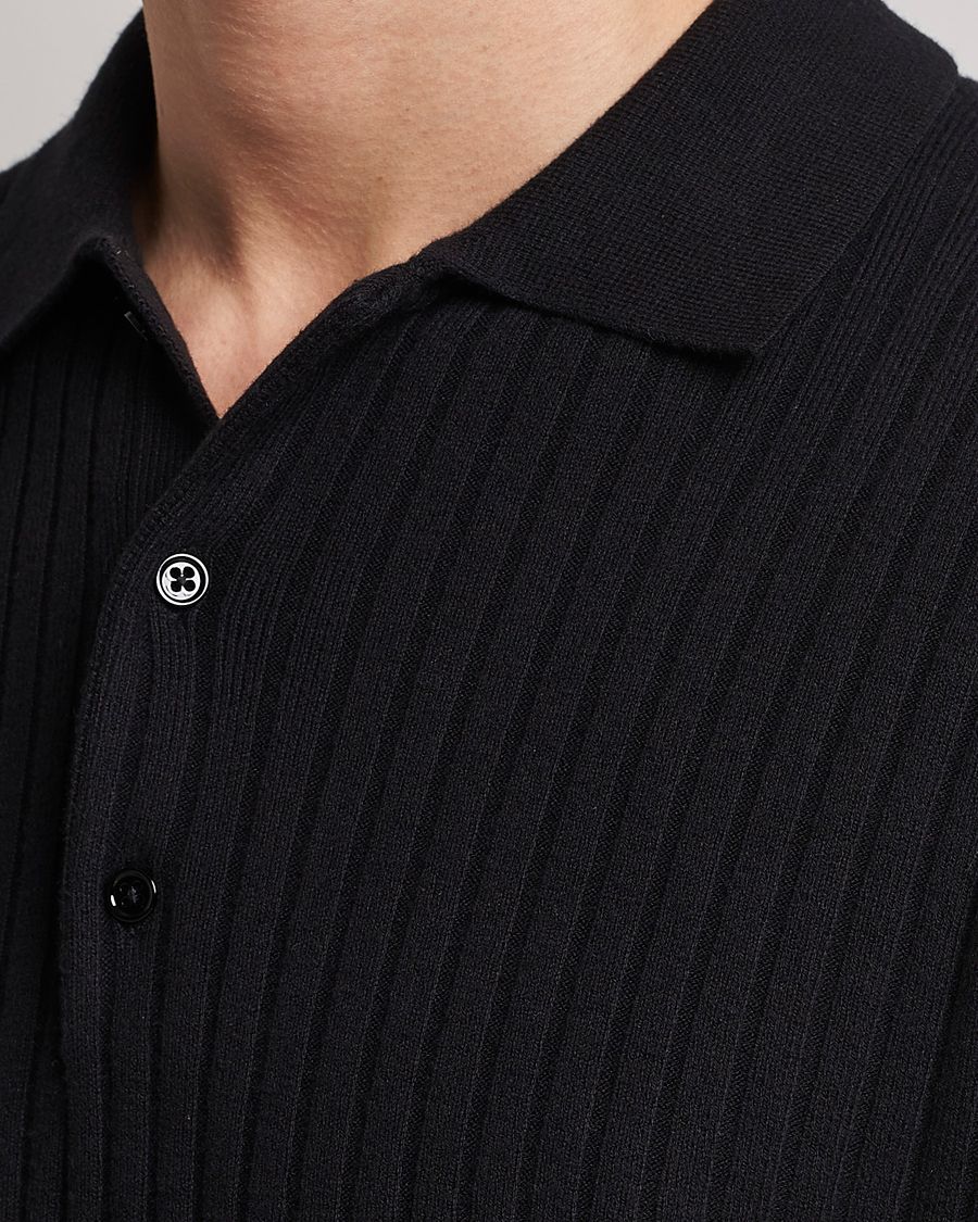 Herre | Gensere | Filippa K | Knitted Polo Shirt Black