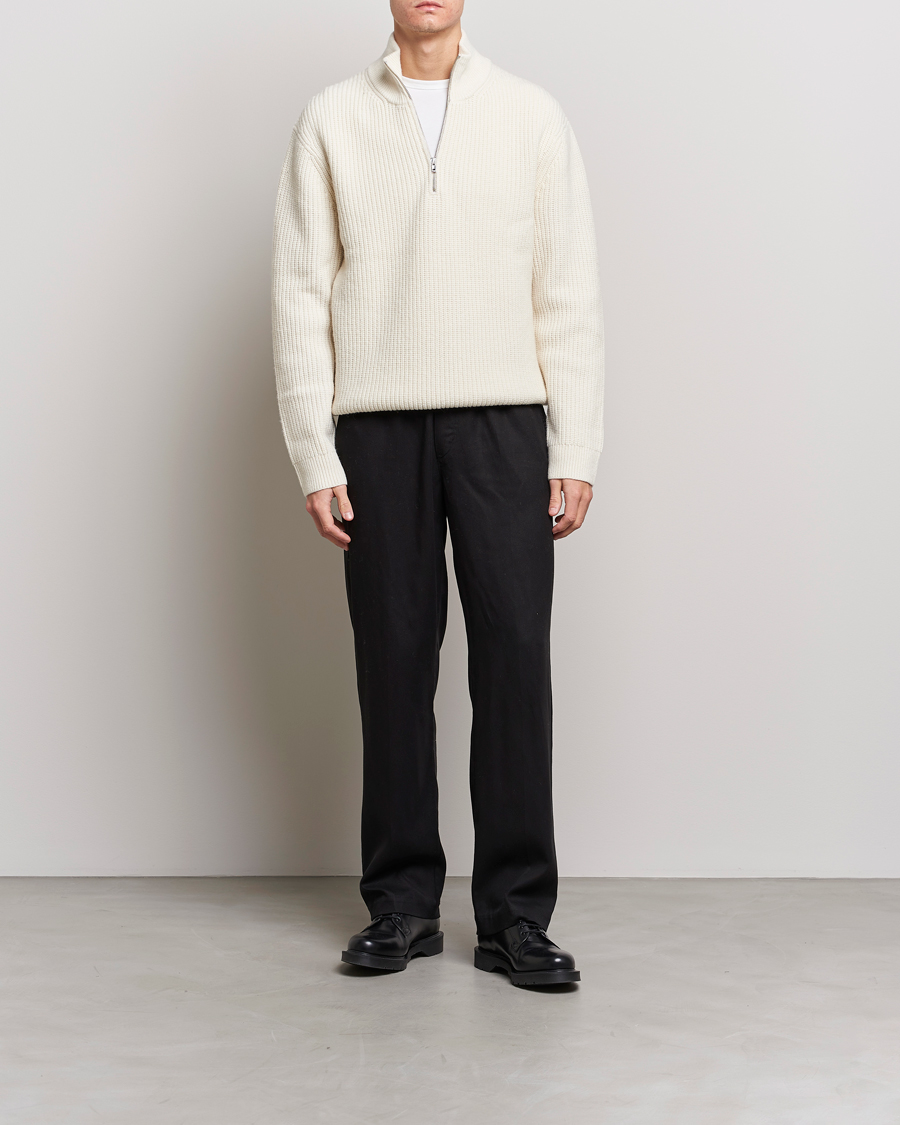 Herre | Gensere | Filippa K | Half Zip Sweater Off White