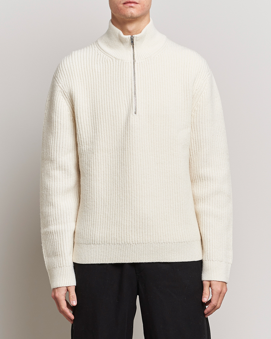 Herre | Half-zip | Filippa K | Half Zip Sweater Off White