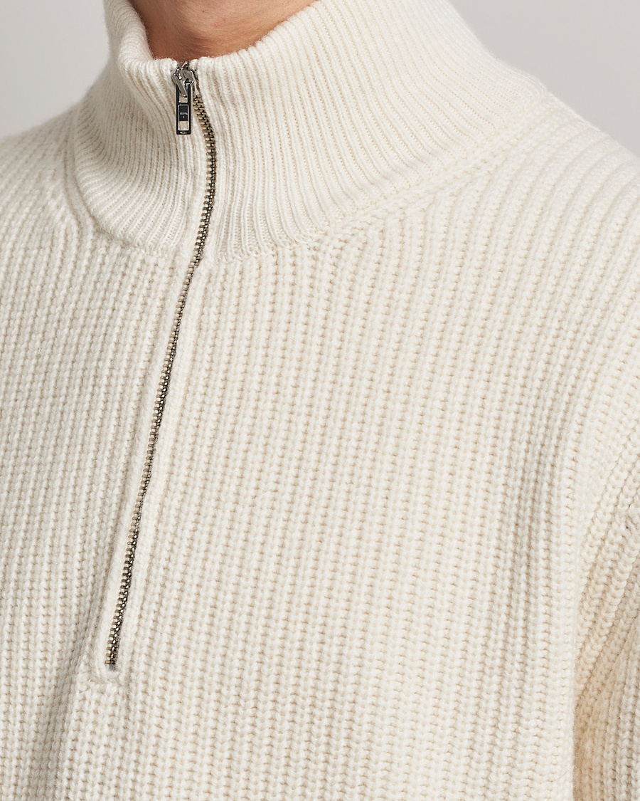 Herre | Gensere | Filippa K | Half Zip Sweater Off White