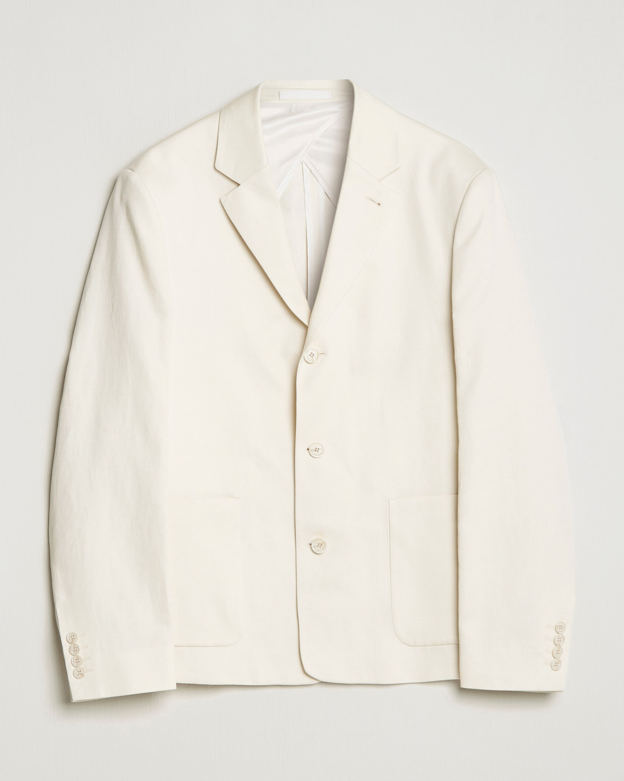Herre | Dressjakker | Filippa K | Cotton Linen Blazer Bone White