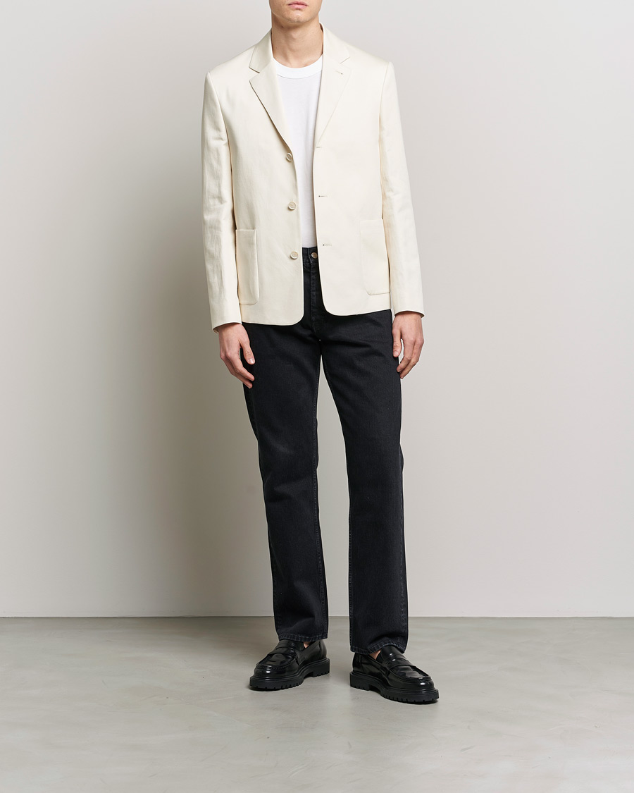 Herre | Dressjakker | Filippa K | Cotton Linen Blazer Bone White