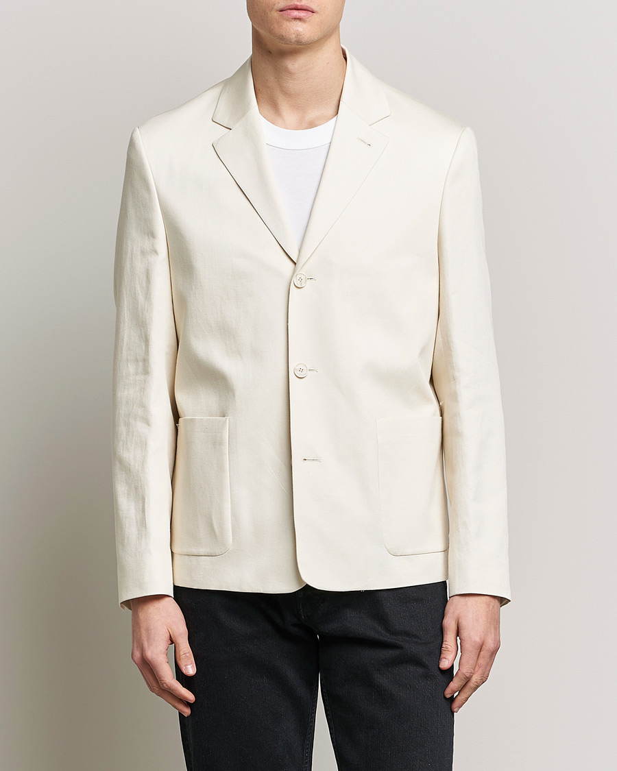 Herre | Dressjakker | Filippa K | Cotton Linen Blazer Bone White