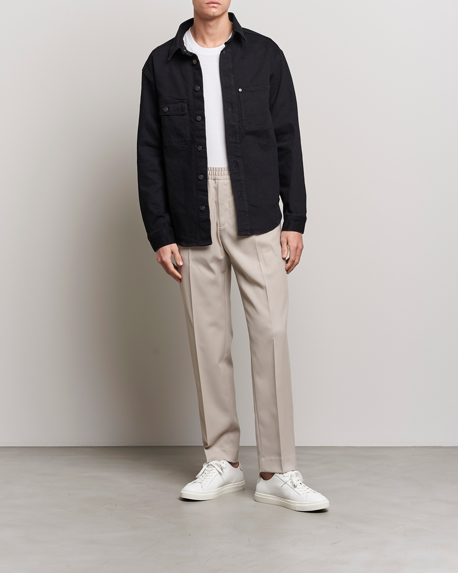 Herre | Bukser | Filippa K | Relaxed Terry Wool Trousers Grey Beige