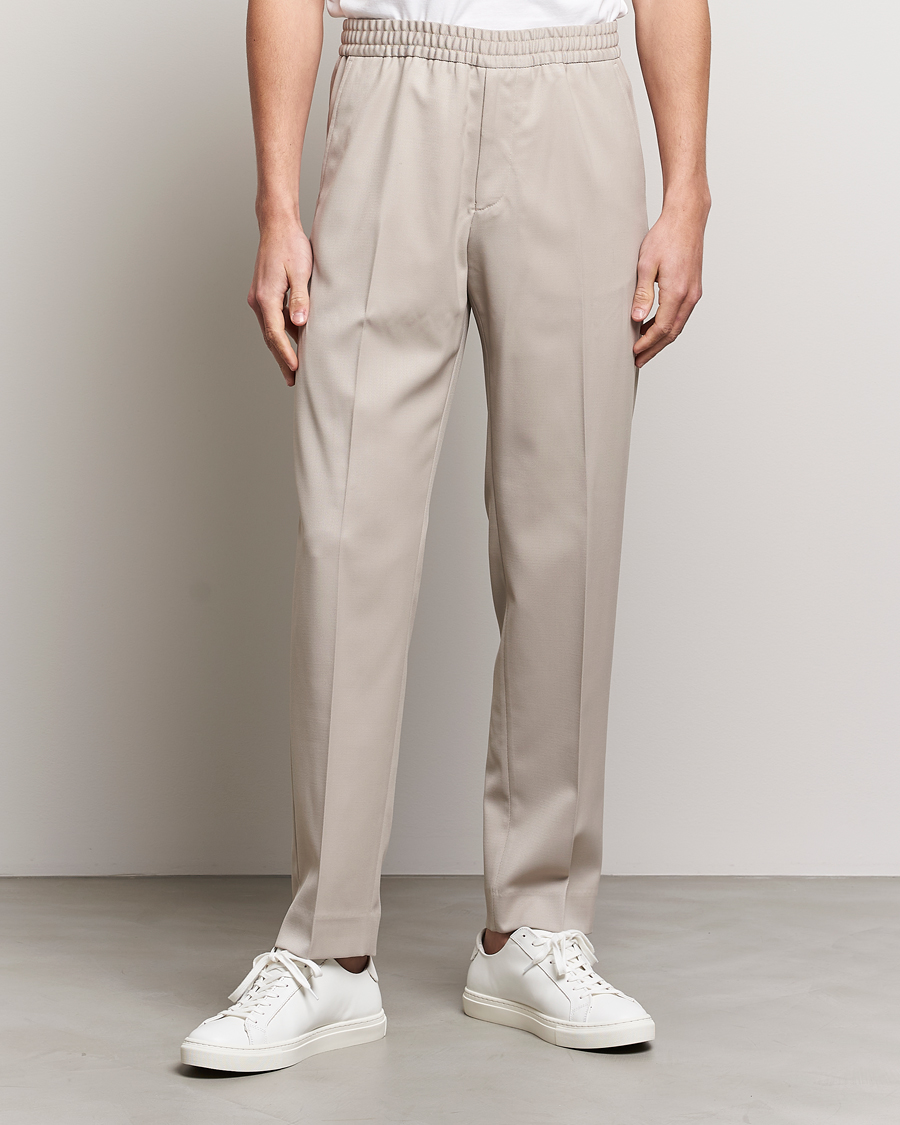 Herre |  | Filippa K | Relaxed Wool Drawstring Trousers Grey Beige