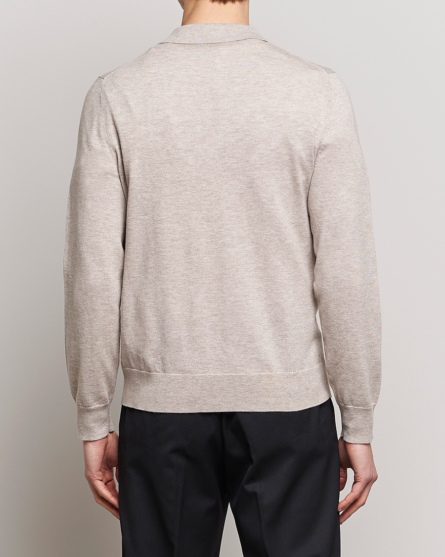Herre | Gensere | Filippa K | Knitted Polo Shirt Beige Melange