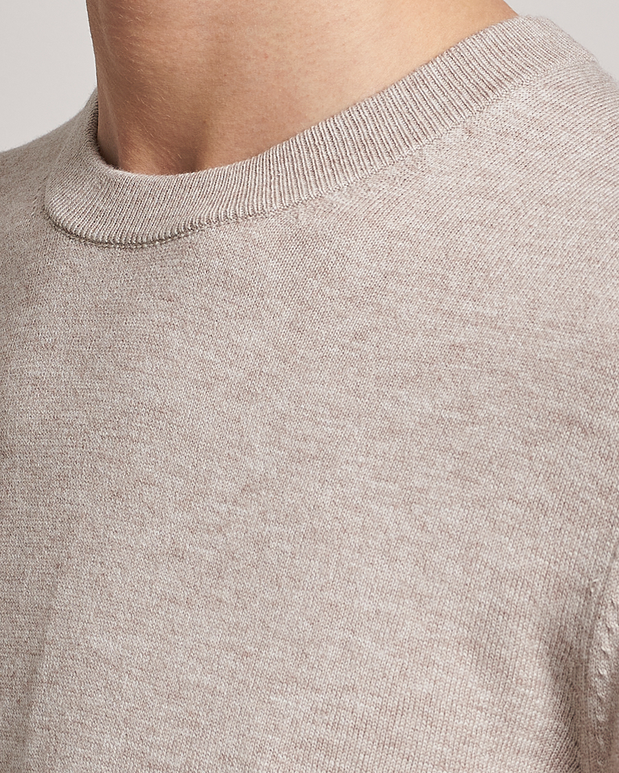 Herre | Gensere | Filippa K | Cotton Merino Sweater Beige Melange
