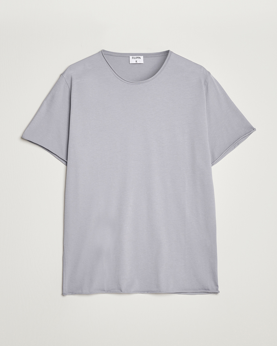 Herre | T-Shirts | Filippa K | Roll Neck Crew Neck Tee Fog Blue