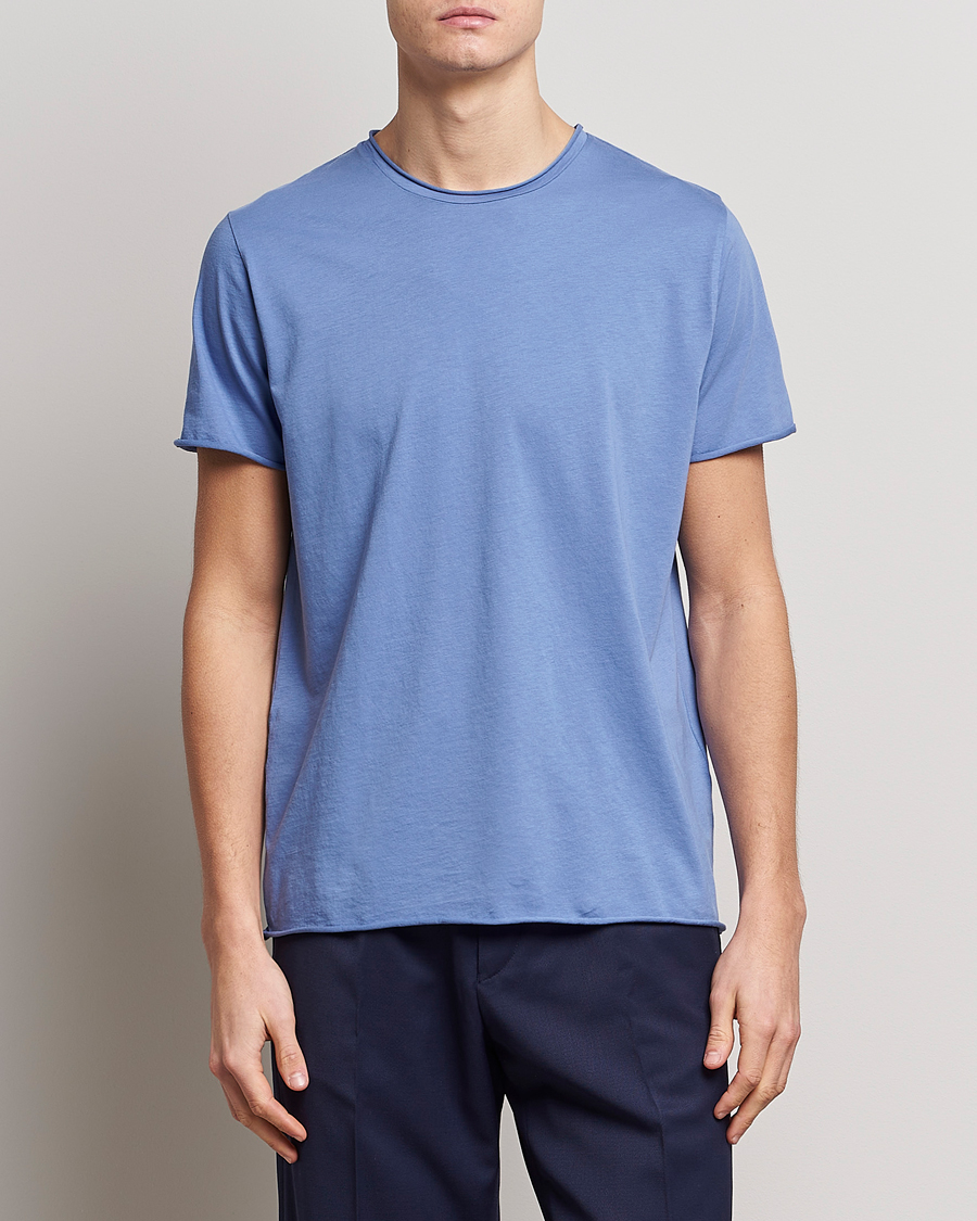 Herre |  | Filippa K | Roll Neck Crew Neck Tee Coral Blue
