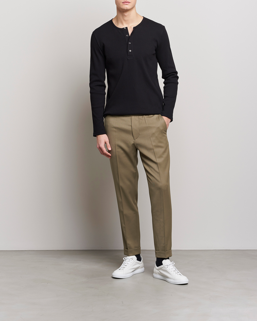 Herre | Gensere | Filippa K | Rib Henley Black