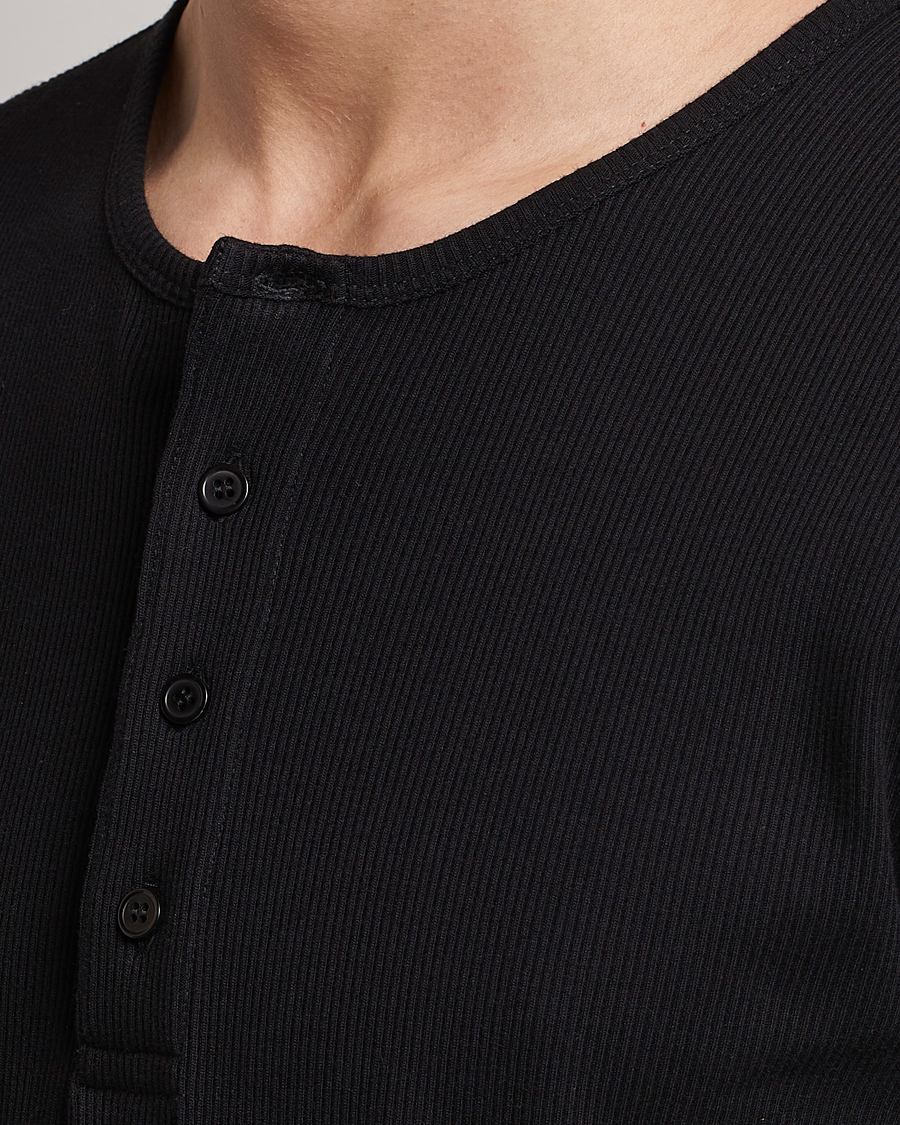 Herre | Gensere | Filippa K | Rib Henley Black