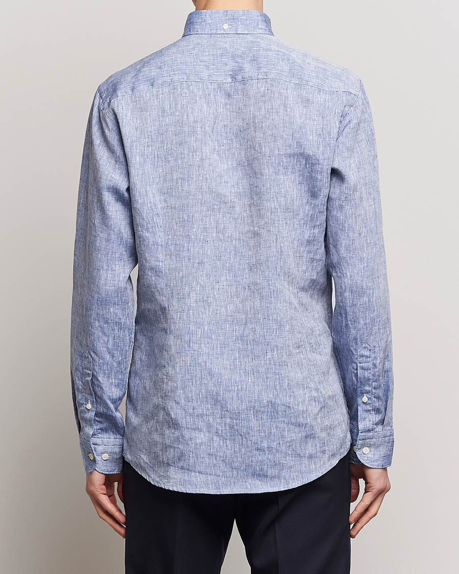 Herre | Skjorter | Eton | Slim Fit Linen Shirt Mid Blue