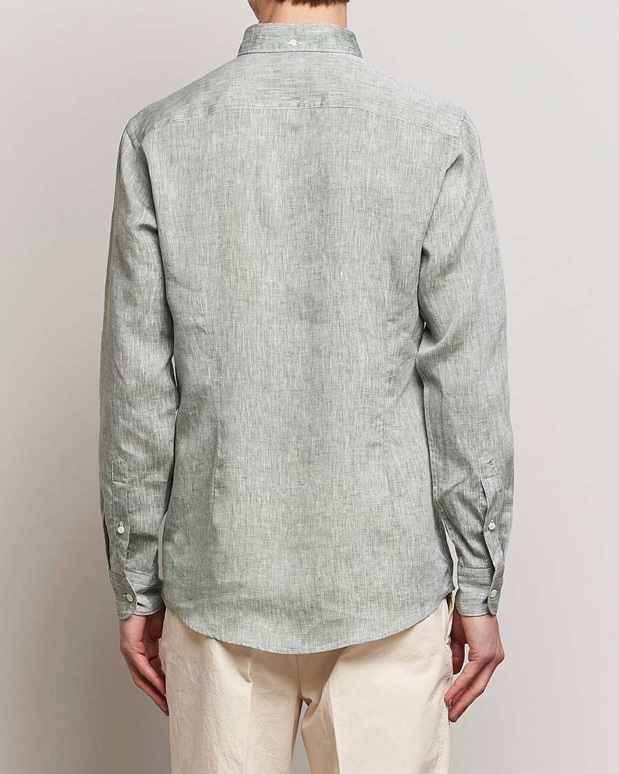 Herre | Skjorter | Eton | Slim Fit Linen Shirt Green