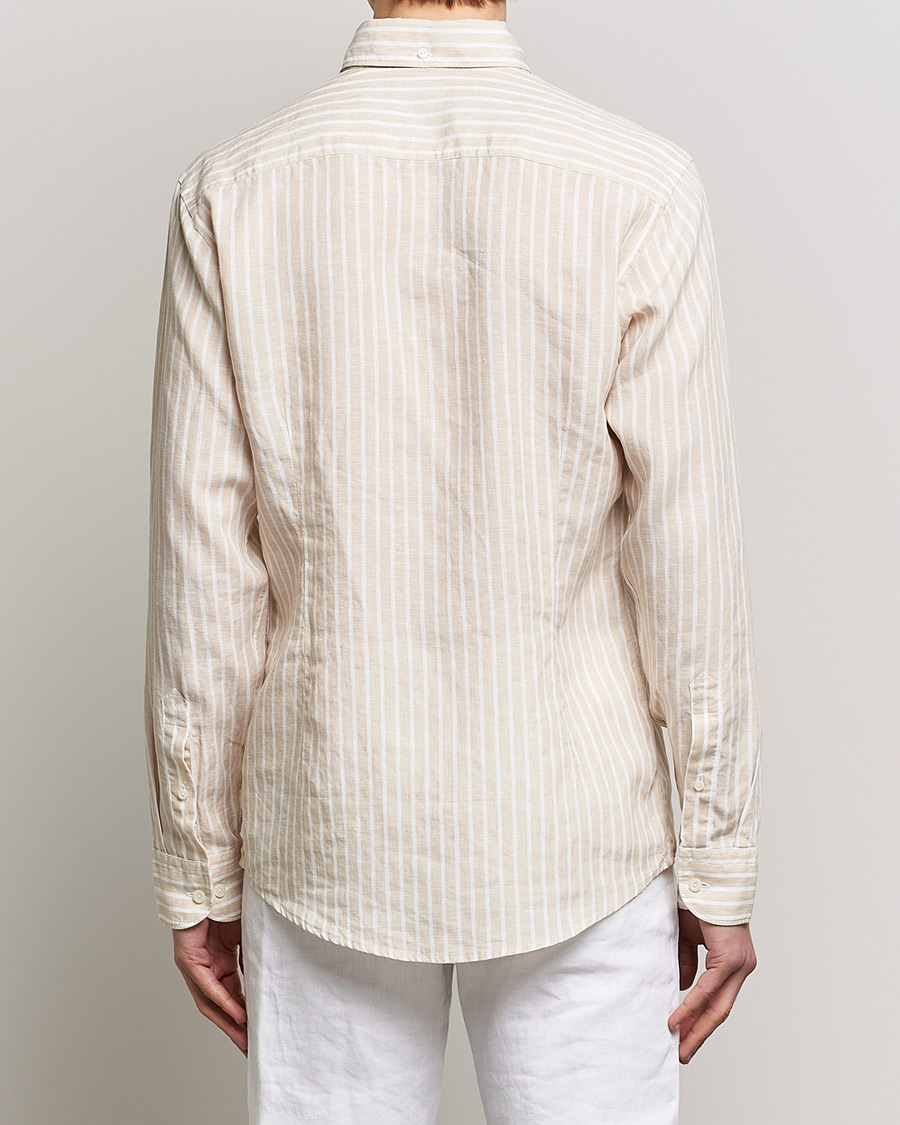 Herre | Skjorter | Eton | Slim Fit Striped Linen Shirt Brown