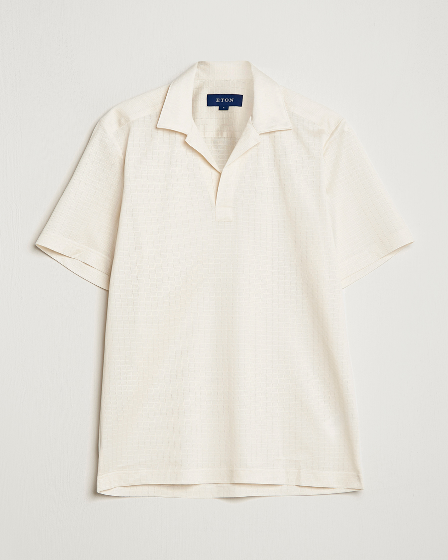 Herre | Pikéer | Eton | Filo Di Scozia Open Collor Shirt White