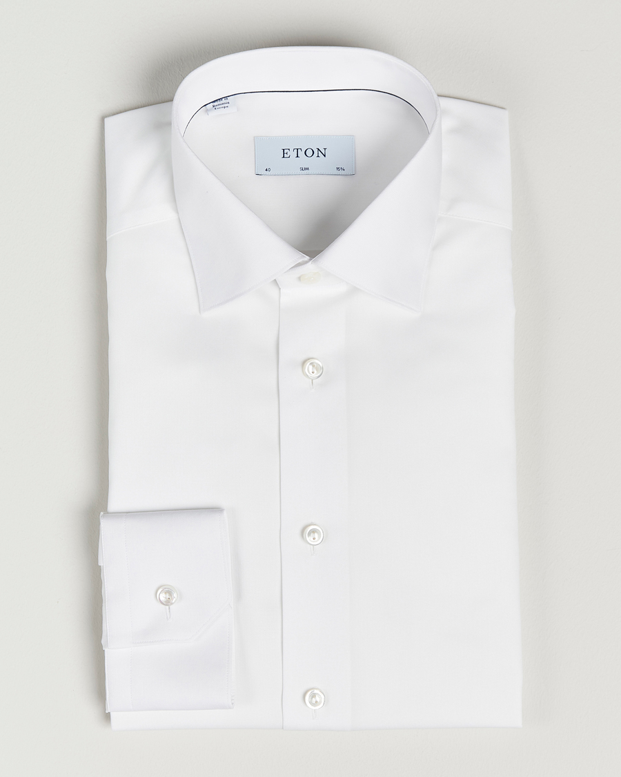 Herre | Skjorter | Eton | Fine Pique Shirt White