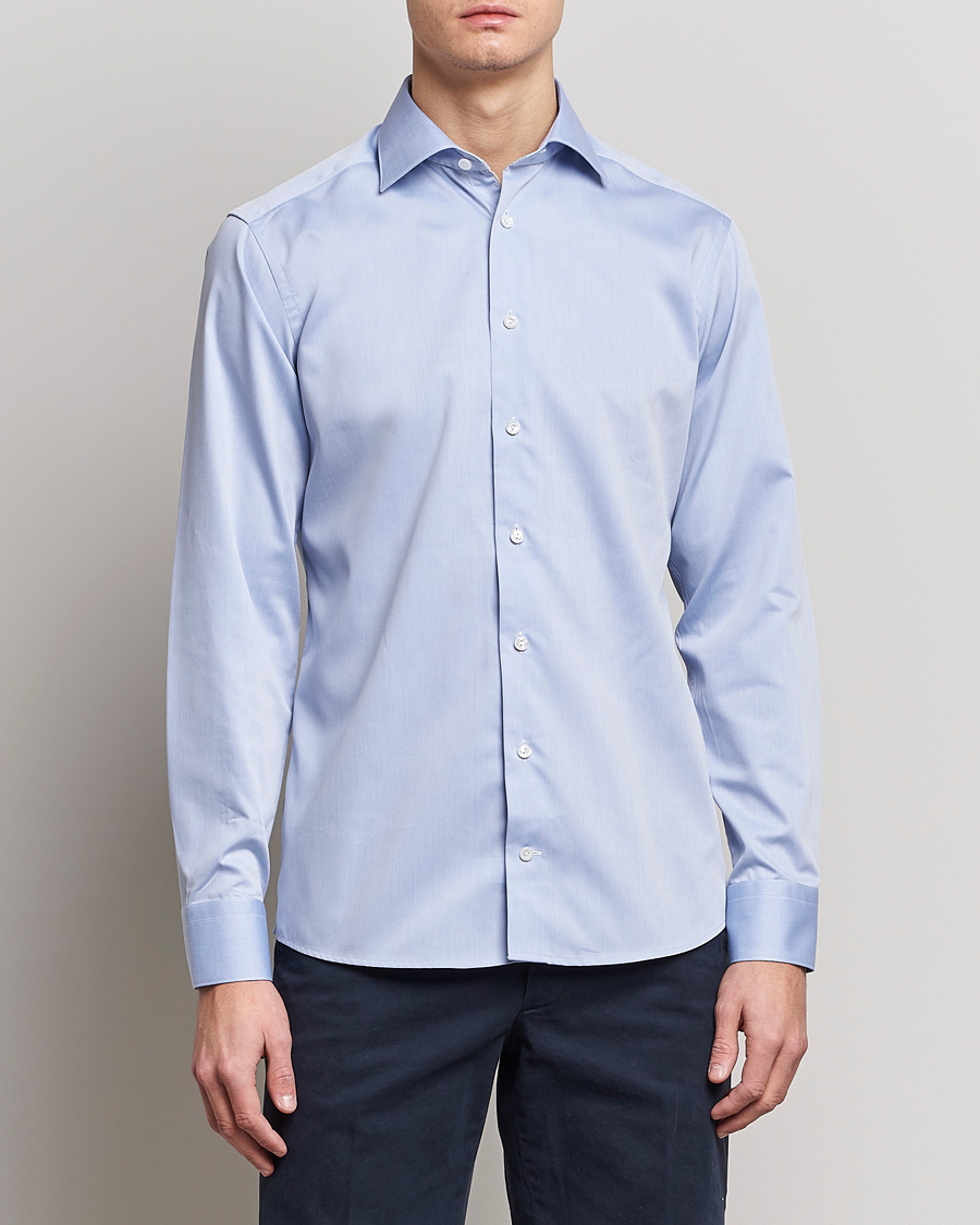 Herre | Skjorter | Eton | Fine Pique Shirt Light blue