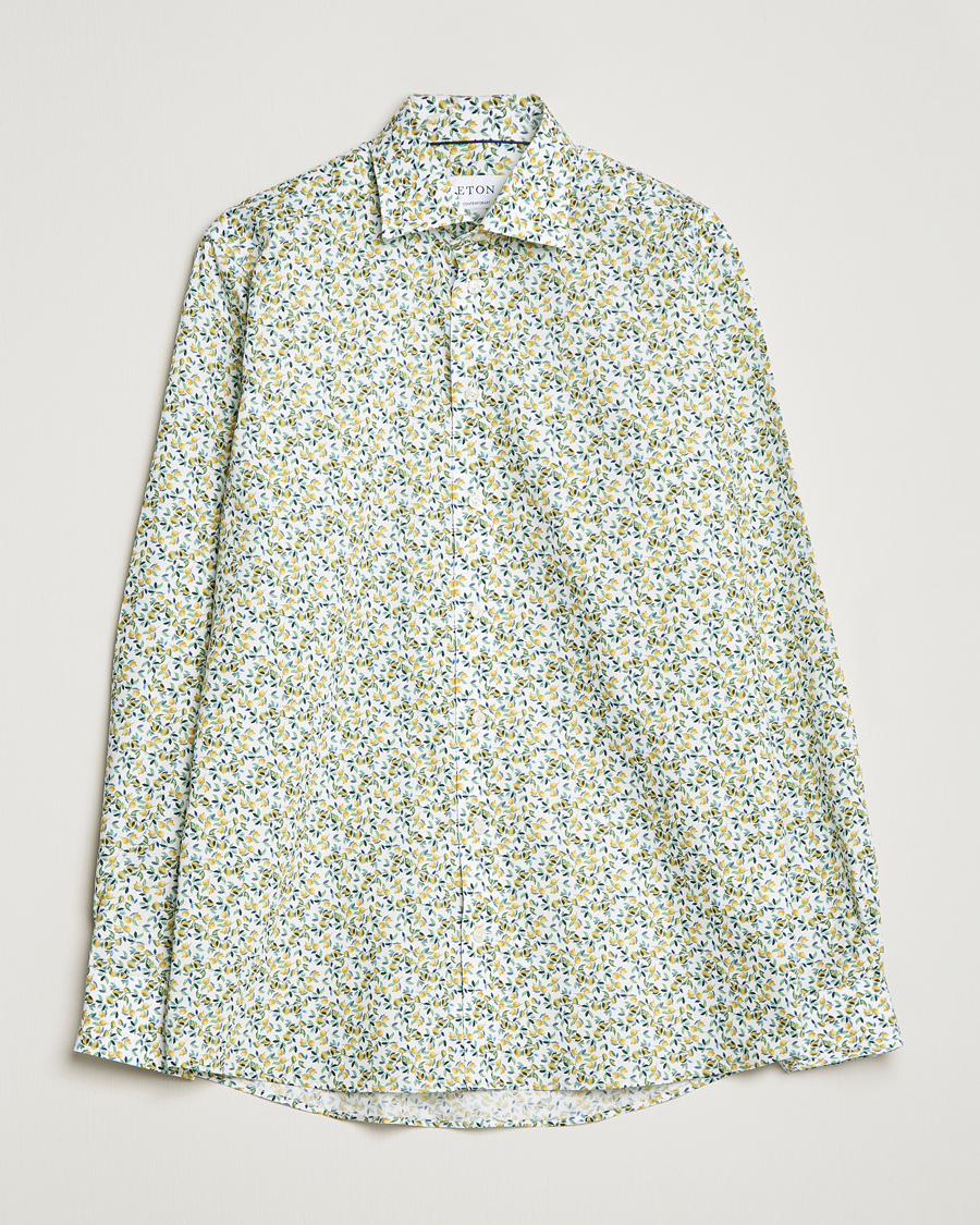 Herre | Skjorter | Eton | Signature Twill Contemporary Fit Shirt Lemon Print