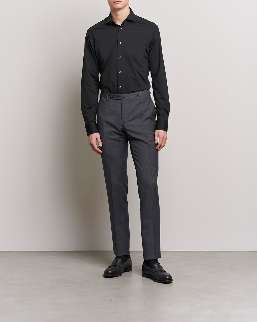 Herre | Skjorter | Eton | Slim Fit Four Way Stretch Shirt Black