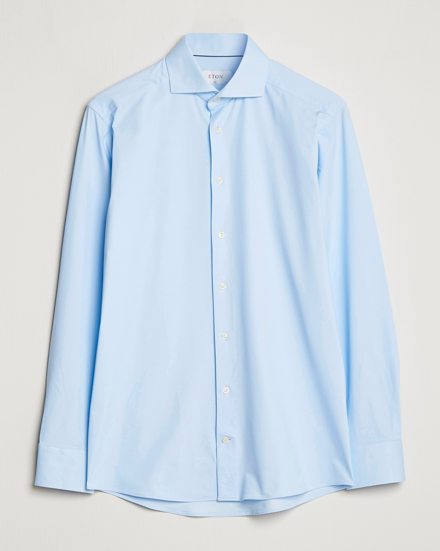 Herre | Skjorter | Eton | Slim Fit Four Way Stretch Shirt Light Blue