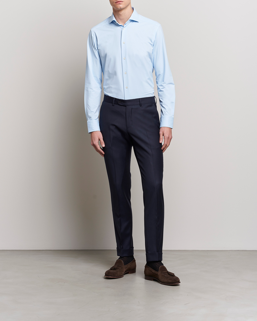 Herre | Skjorter | Eton | Slim Fit Four Way Stretch Shirt Light Blue