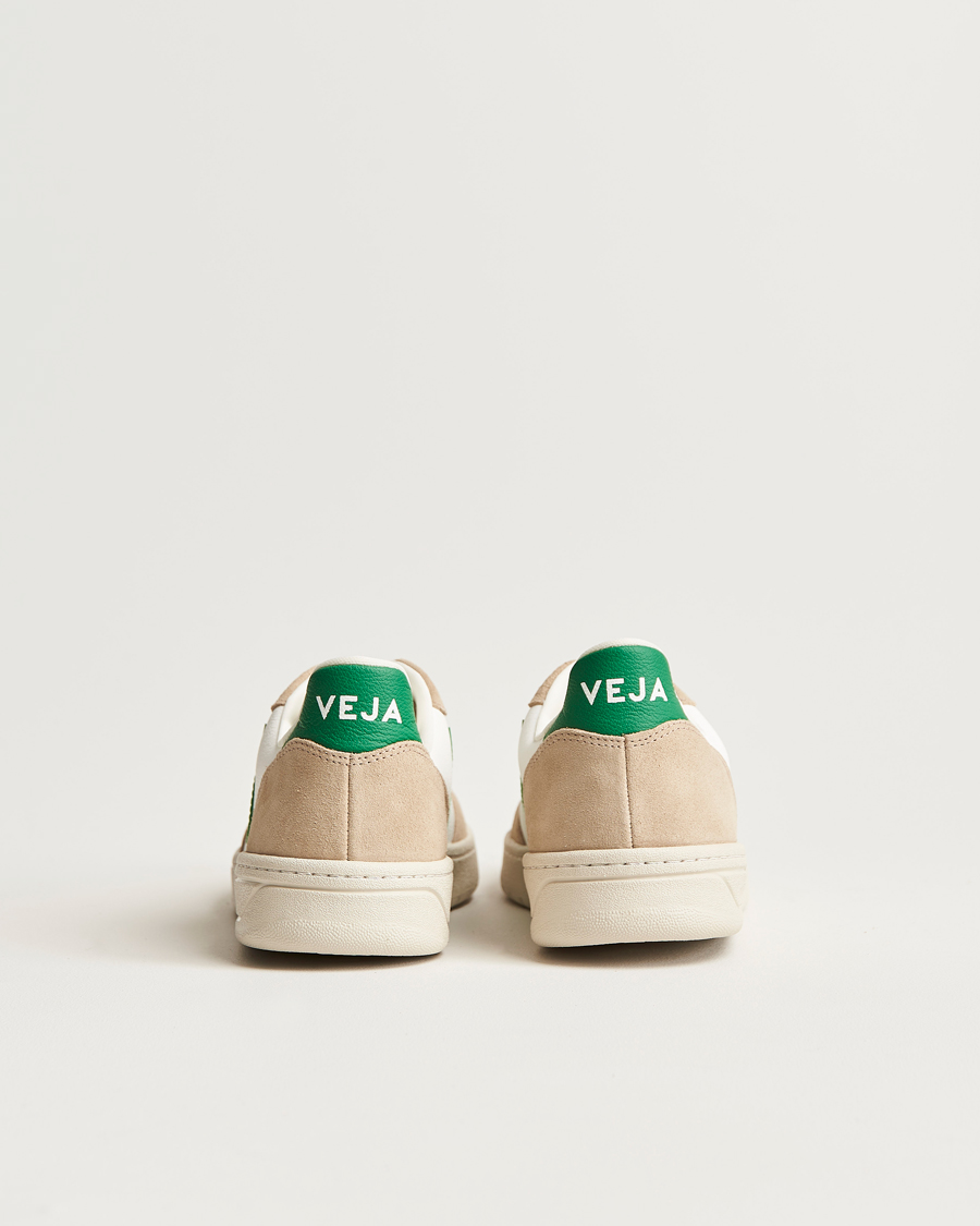 Herre | Veja V-10 Chromefree Leather Extra White/Emeraude Green | Veja | V-10 Chromefree Leather Extra White/Emeraude Green
