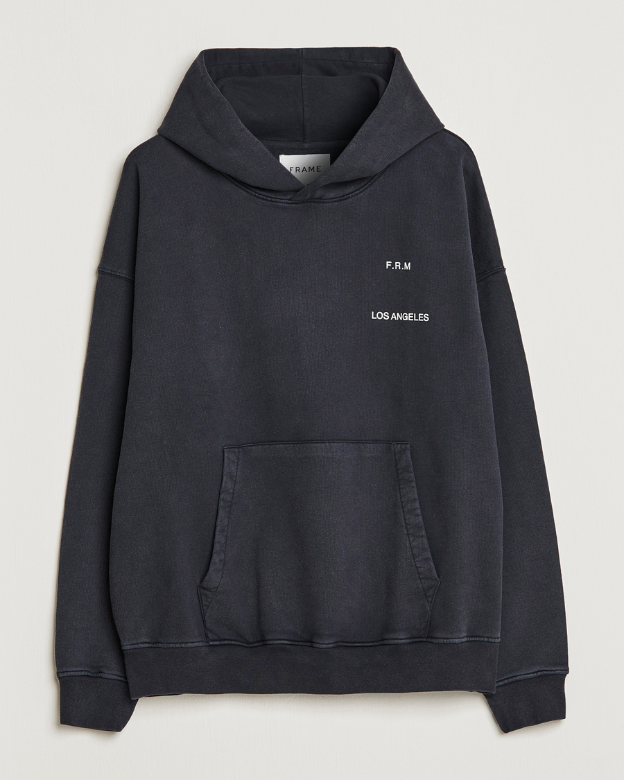 Herre | Gensere | FRAME | Faded Washed Coton Hoodie Black