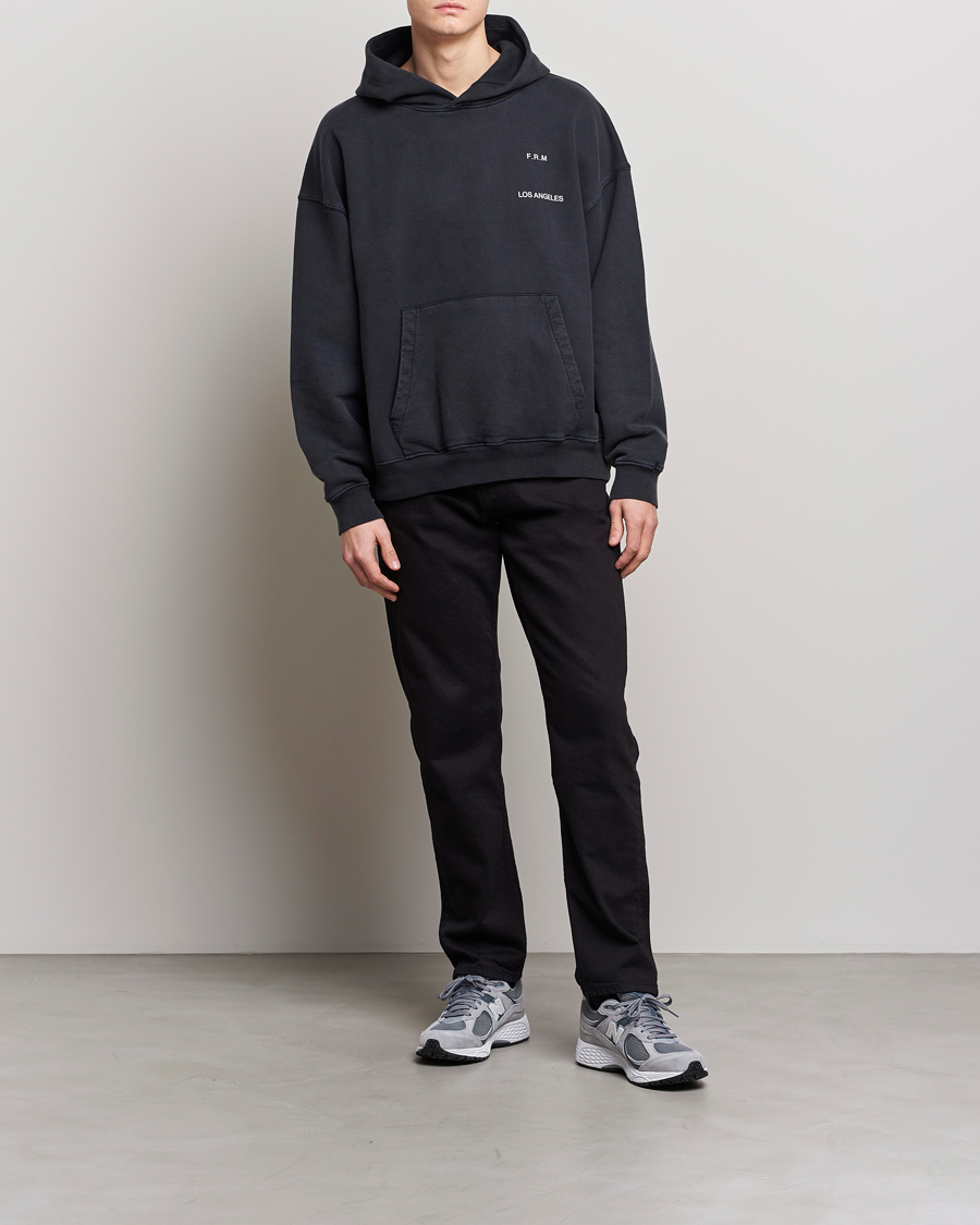 Herre | Gensere | FRAME | Faded Washed Coton Hoodie Black