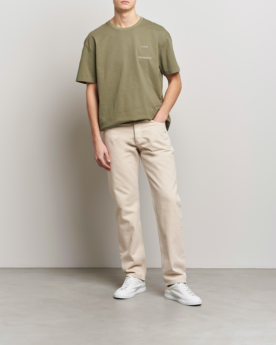 Herre | T-Shirts | FRAME | Logo Print T-Shirt Old Green