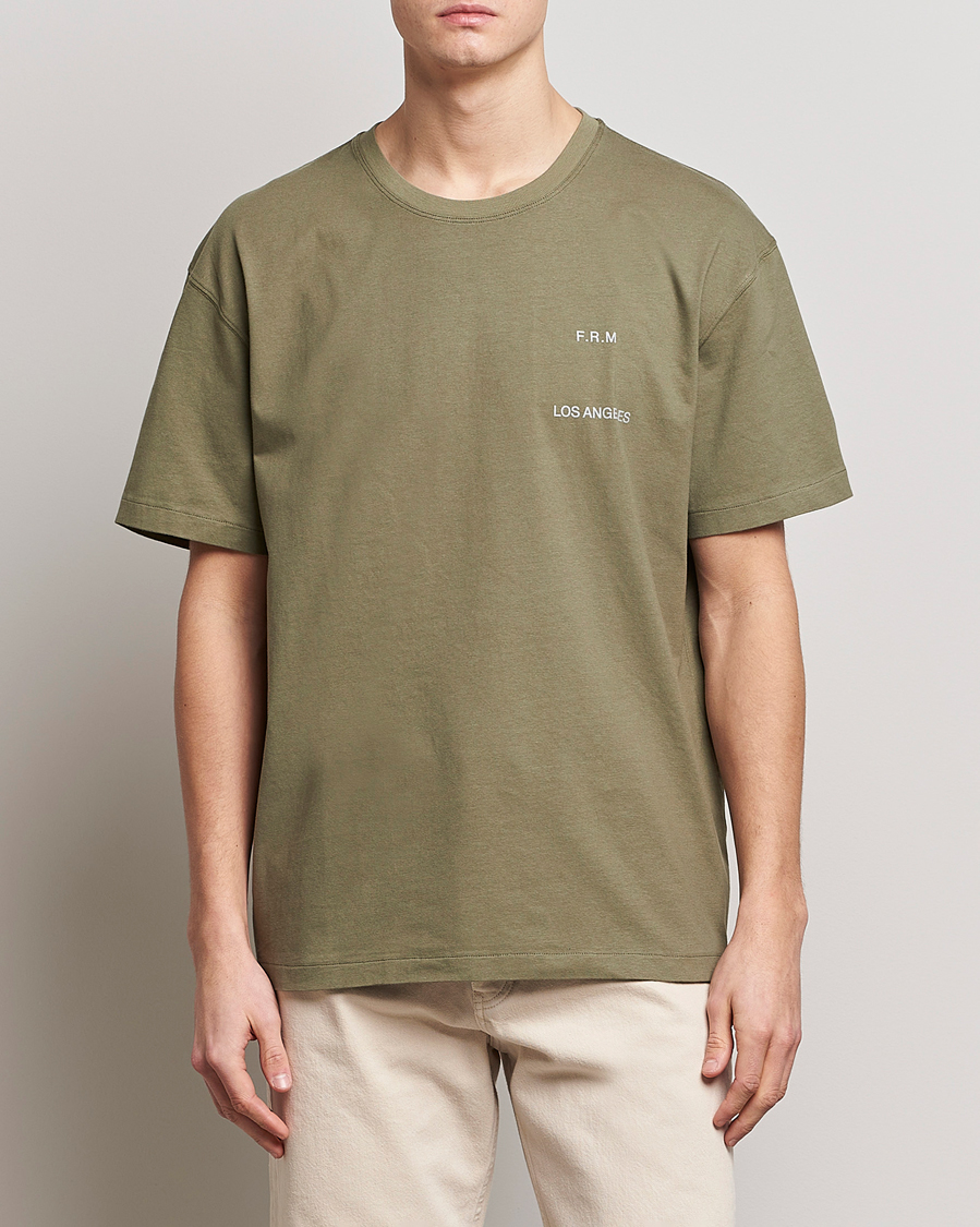 Herre | T-Shirts | FRAME | Logo Print T-Shirt Old Green