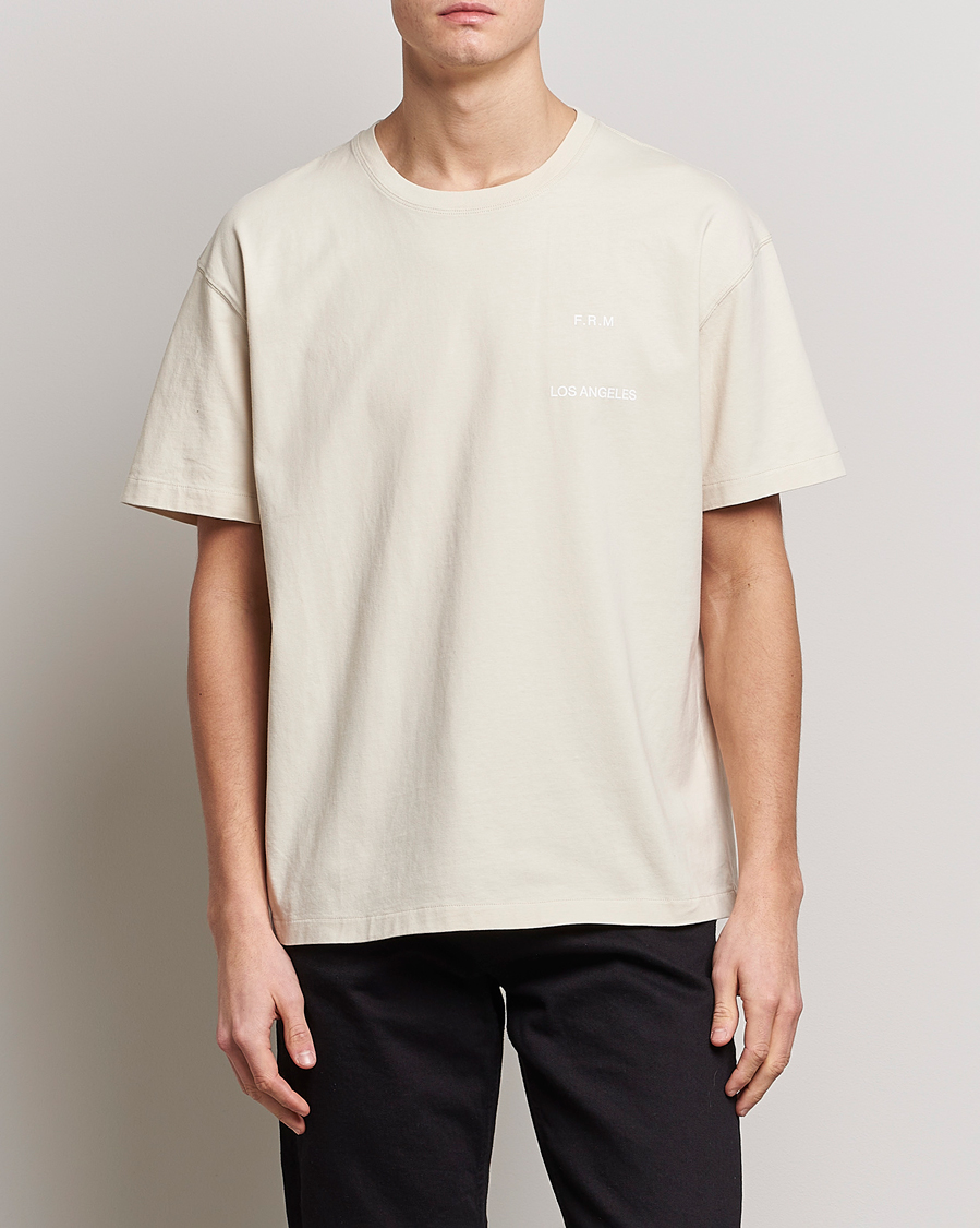 Herre |  | FRAME | Logo Print T-Shirt White Beige