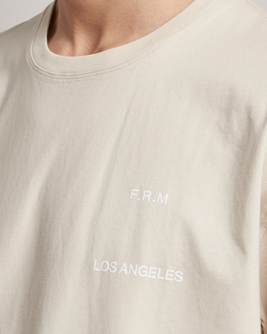 Herre | T-Shirts | FRAME | Logo Print T-Shirt White Beige