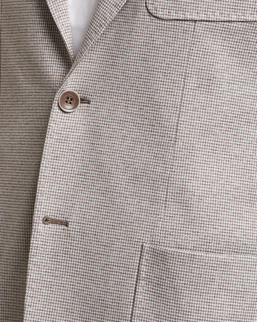 Herre | Dressjakker | Canali | Houndstooth Jersey Blazer Beige