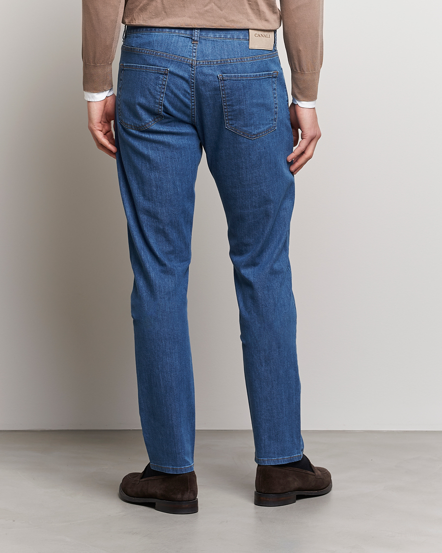 Herre | Jeans | Canali | Slim Fit Soft Denim Jeans Blue Wash