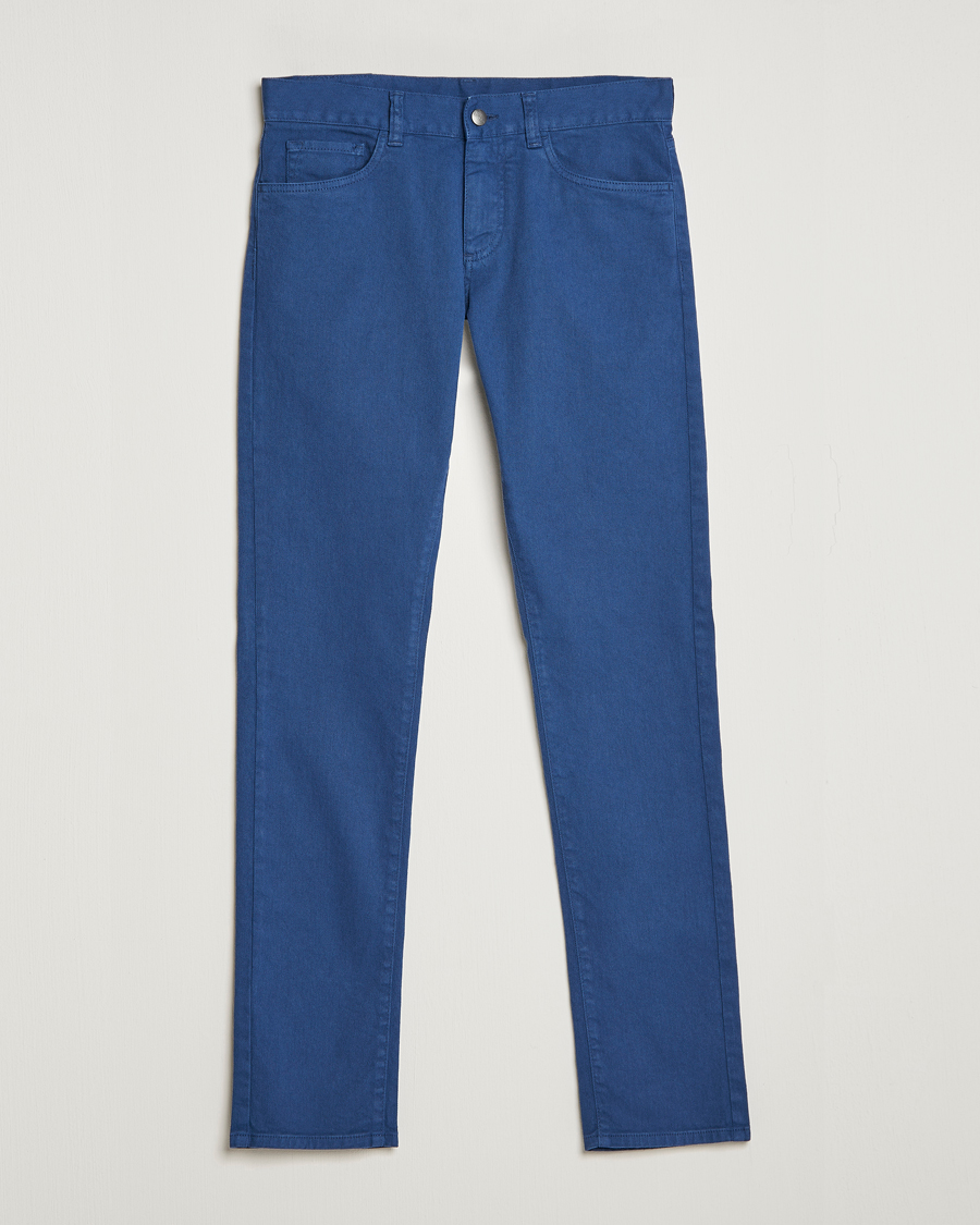 Herre | Bukser | Canali | Slim Fit 5-Pocket Pants Dark Blue
