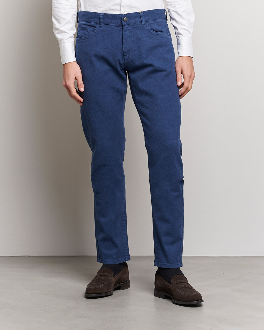 Herre | 5-lommersbukser | Canali | Slim Fit 5-Pocket Pants Dark Blue