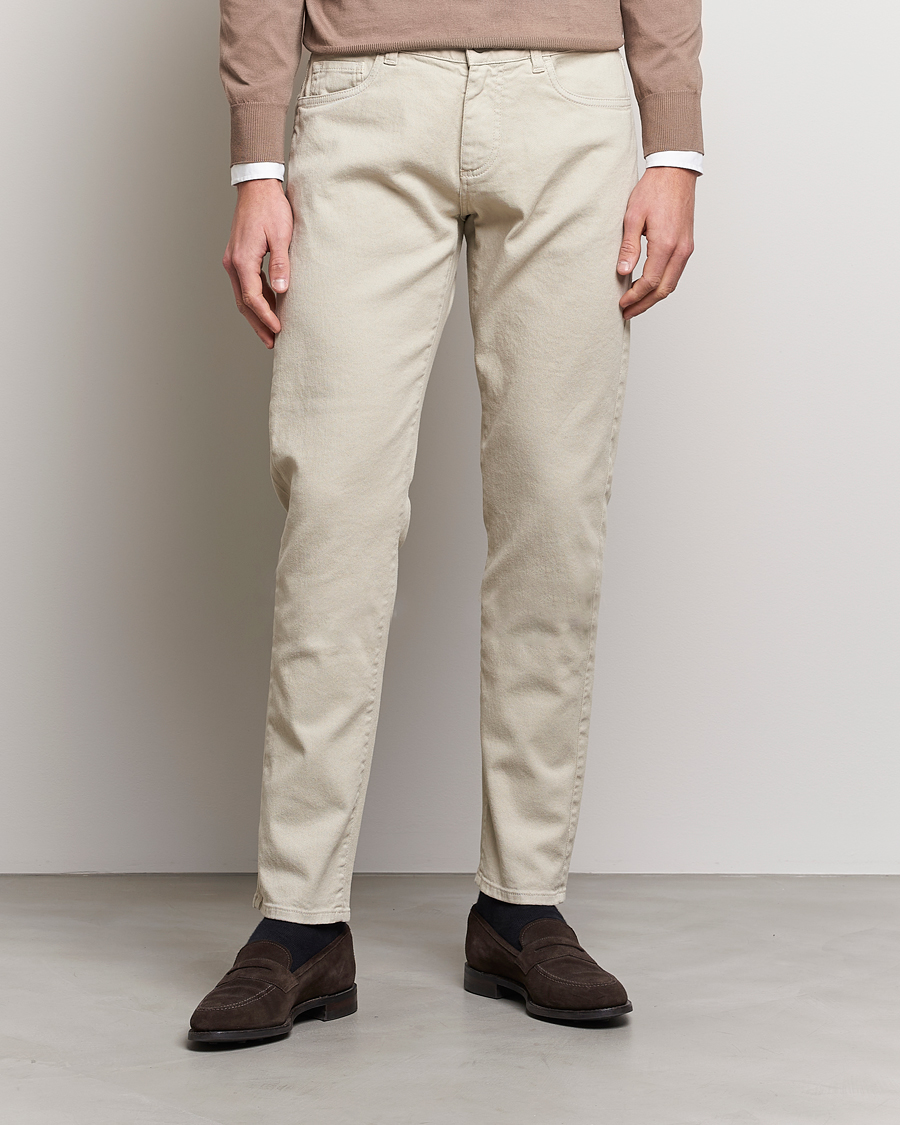 Herre | | Canali | Slim Fit 5-Pocket Pants Beige