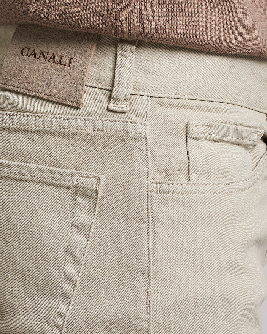 Herre | Bukser | Canali | Slim Fit 5-Pocket Pants Beige