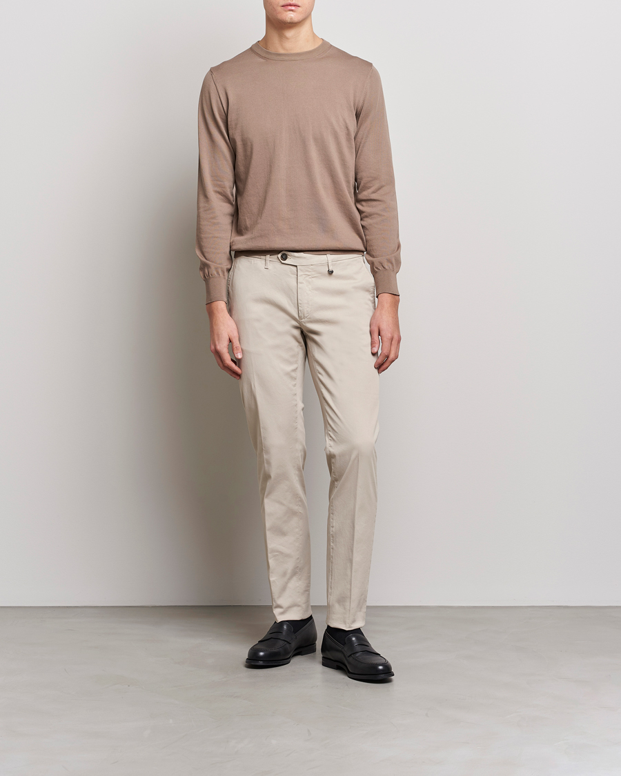 Herre | Bukser | Canali | Cotton Stretch Chinos Beige