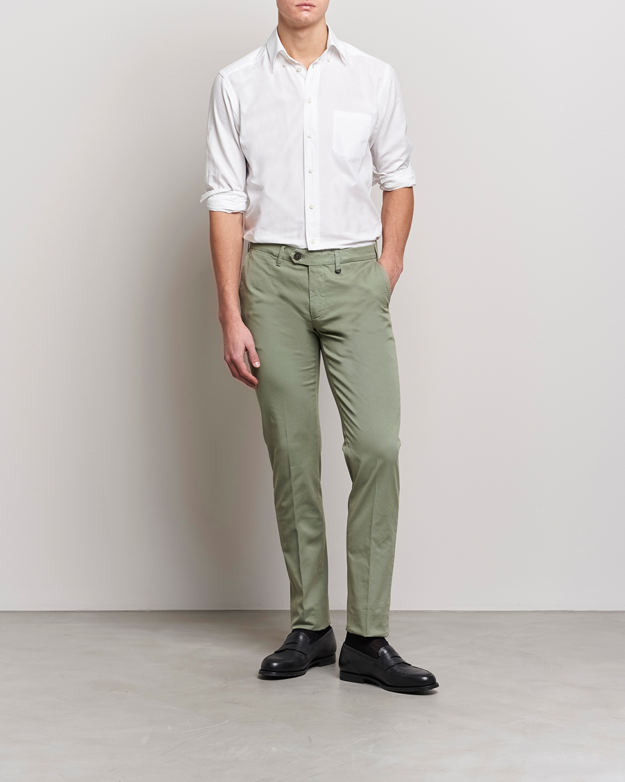 Herre | Bukser | Canali | Cotton Stretch Chinos Sage