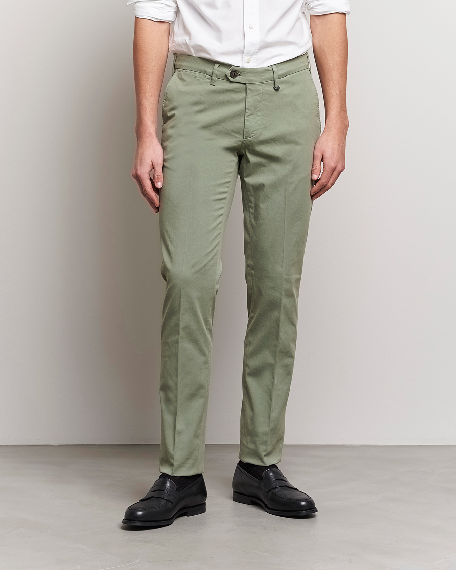 Herre | Canali | Canali | Cotton Stretch Chinos Sage
