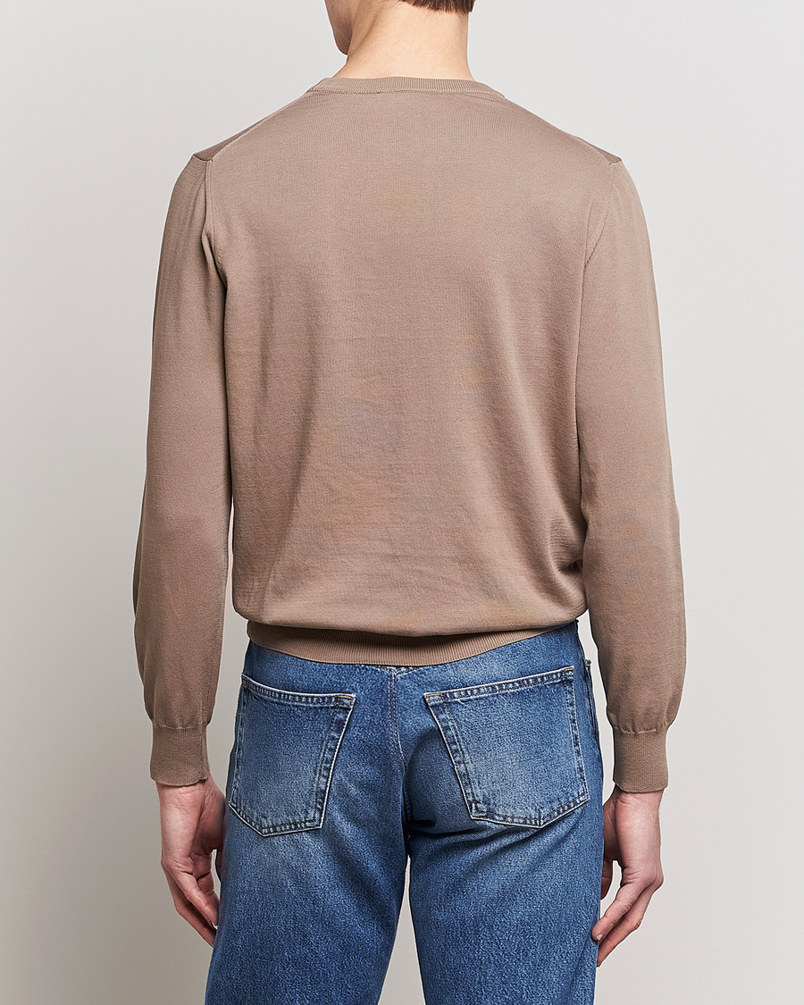 Herre | Gensere | Canali | Cotton Crew Neck Pullover Brown