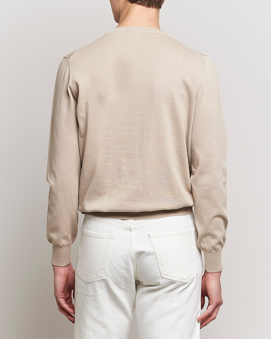 Herre | Gensere | Canali | Cotton Crew Neck Pullover Beige
