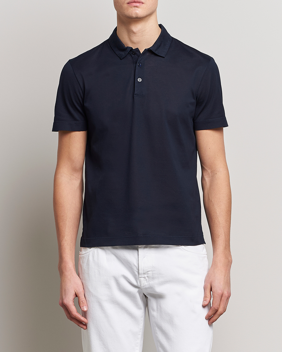 Herre | Pikéer | Canali | Short Sleeve Polo Pique Navy