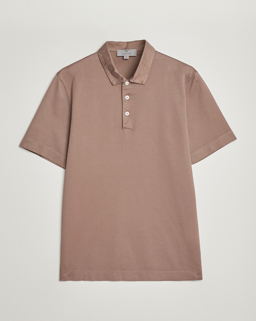 Herre | Pikéer | Canali | Short Sleeve Polo Pique Taupe